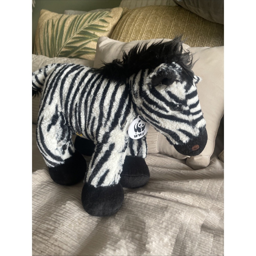 Build A Bear WWF Zebra Stuffed 15" Long